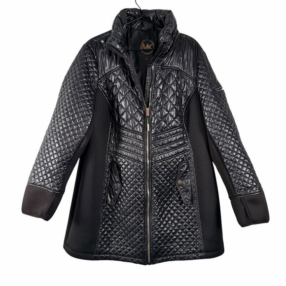 Michael Kors Jackets & Blazers - MK Michael Kors Black Puffer Parka Jacket Coat Runway Designer Quilted Size 1X
